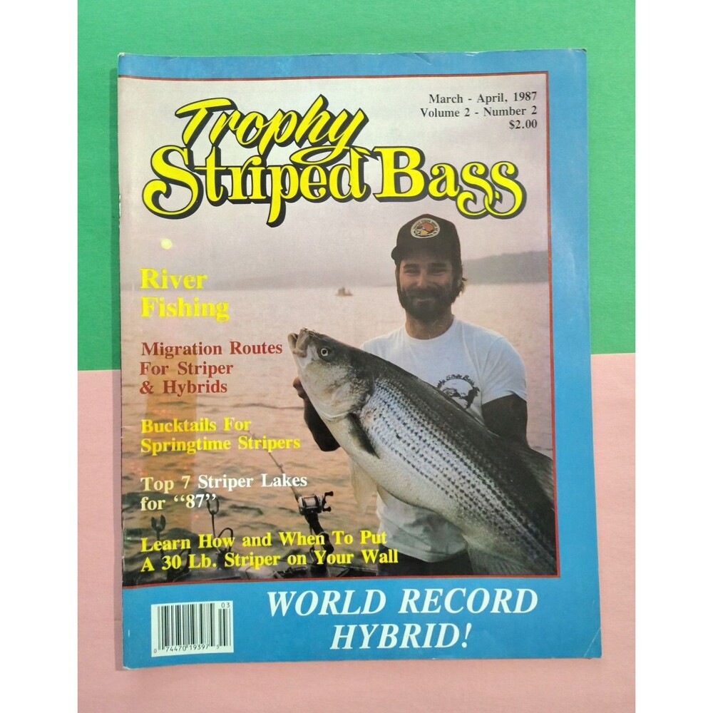 Vintage Trophy Striped Bass Magazine March April 1987 Vol 2 No 2 Fishing Hybrid
